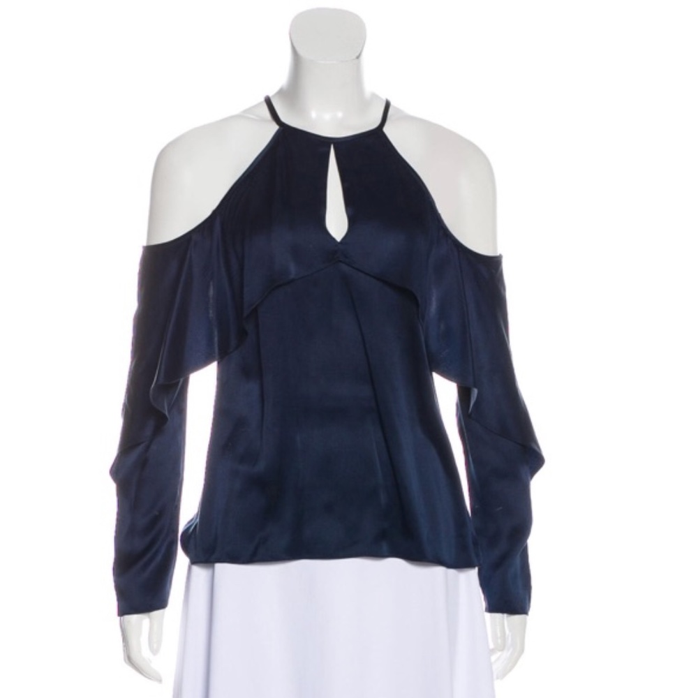 CUSHNIE Silk Crew Neck Blouse